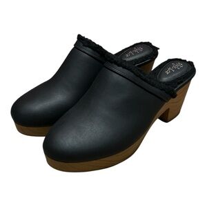 Style & CO Black Almond Toe Slip On Clog Mule